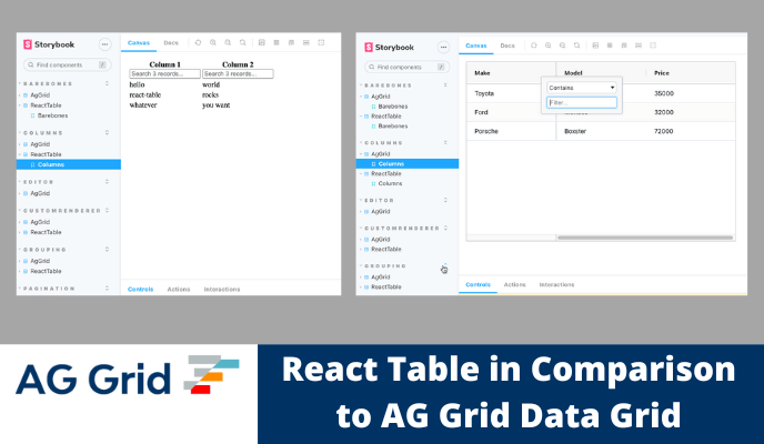 Headless React Table And Ag Grid React Data Grid Compared