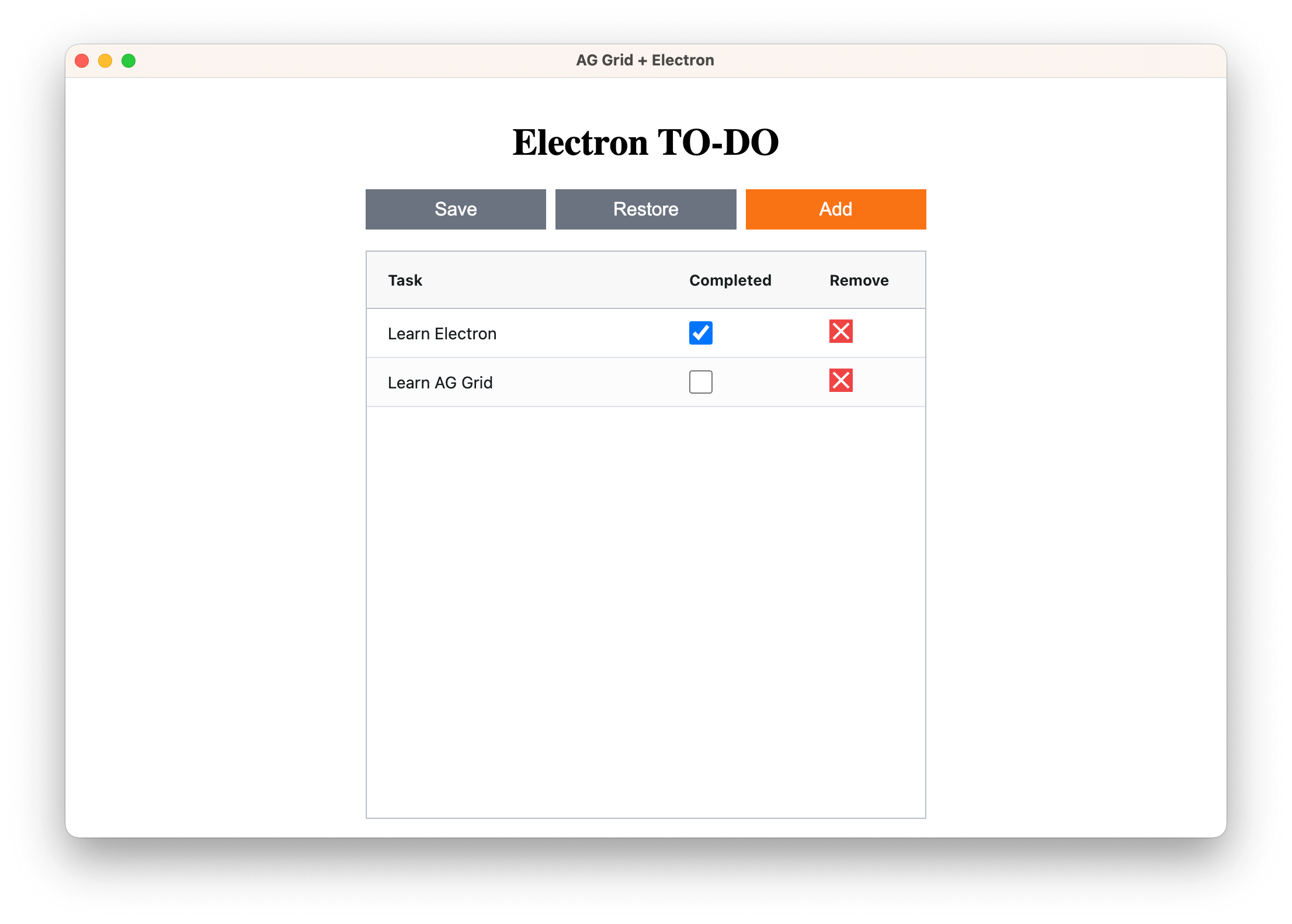 Electron app with ready UI