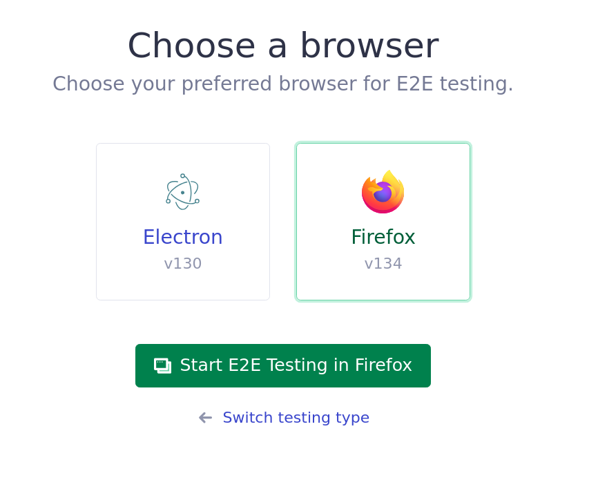 choose a browser in config