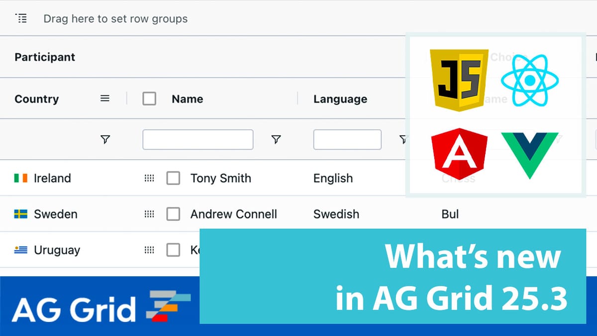 What’s new in AG Grid 25.3
