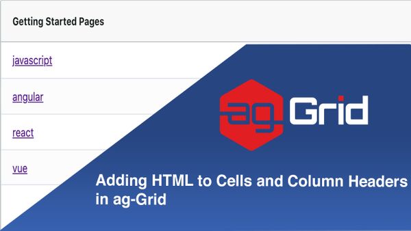 Adding HTML To ag-Grid Column Headers and Cells