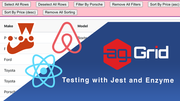 Testing with Jest & Enzyme - querying JSDOM vs ag-Grid API