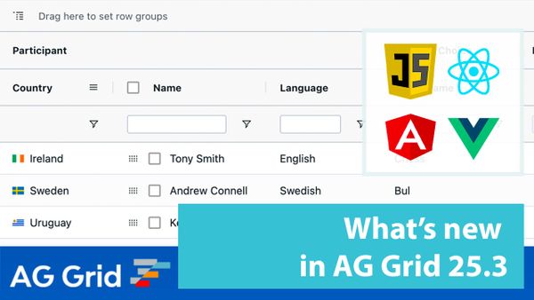 What’s new in AG Grid 25.3