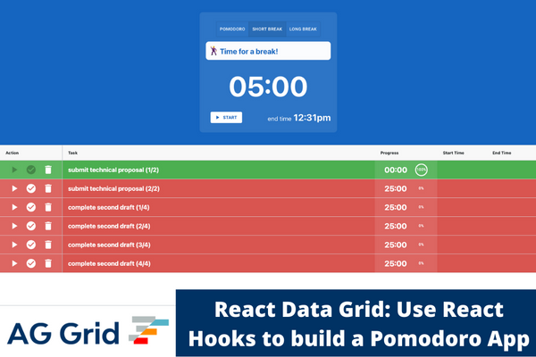 React Data Grid: Use React Hooks to build a Pomodoro App