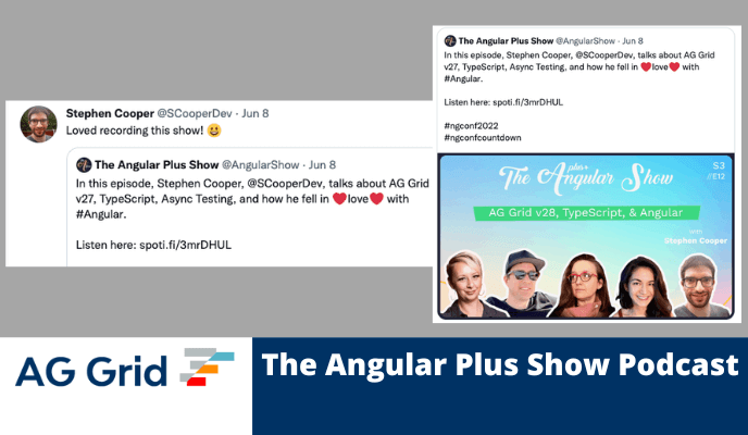 AG Grid on The Angular Plus Show Podcast